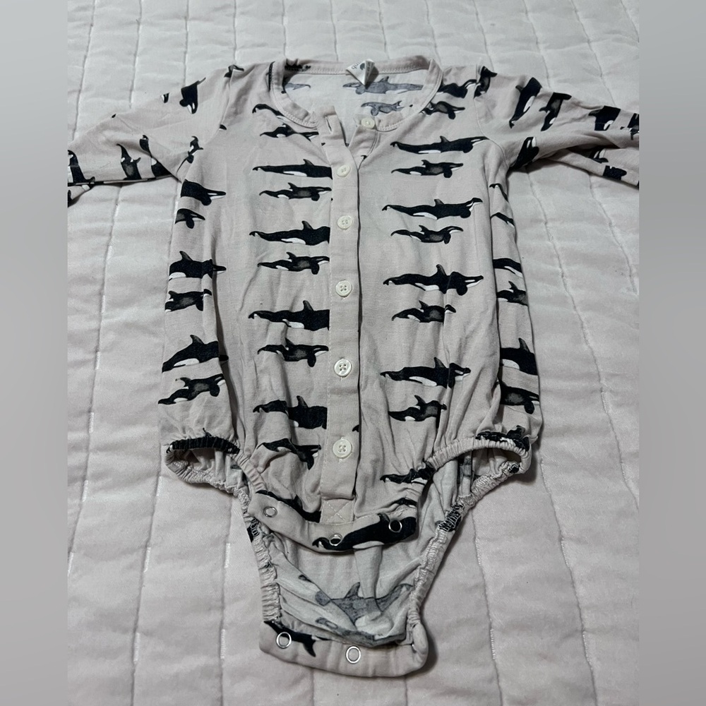 Quinn Black and Gray Kids Bodysuit